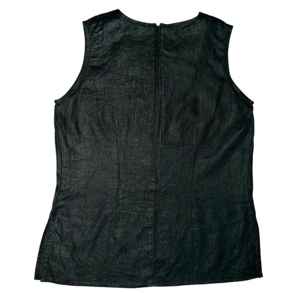 100% linen sleeveless v neck top size 8 - Picture 4 of 9